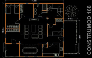 Ampliar plano casa de madera 168 m2