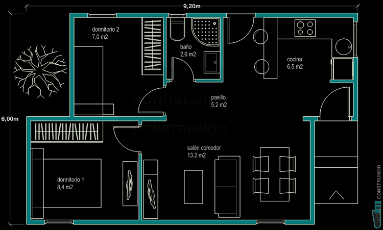 PLANO CASA MODERNA 48A