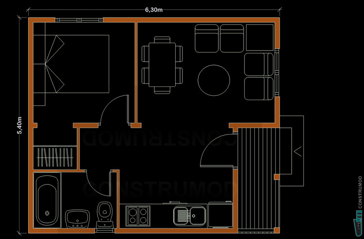PLANO CASA DE MADERA 34 B