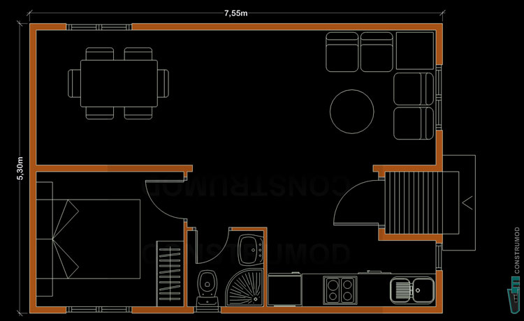 PLANO CASA DE MADERA 40 B