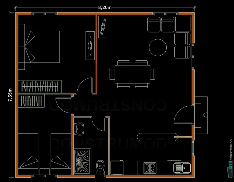 PLANO CASA DE MADERA 62 C