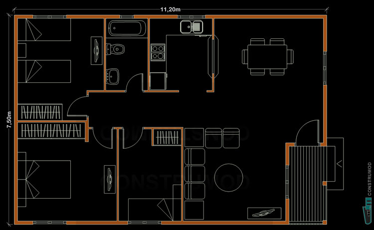 PLANO CASA DE MADRA 84 A